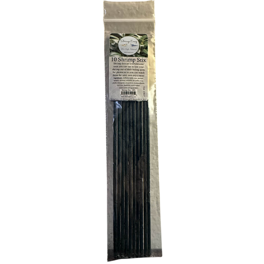 Packaged shrimp stix from Shrimp Envy with a clear front showing the product and product description.